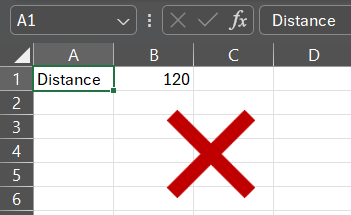 Example 6 of an invalid excel file structure.